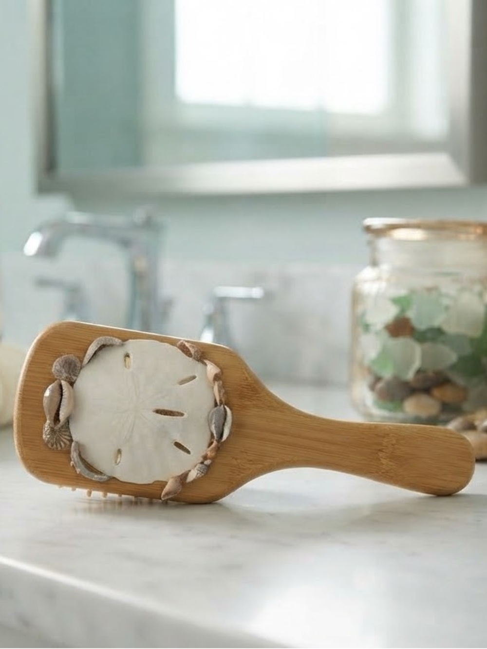 Decorative Bamboo Brush with Seashells
